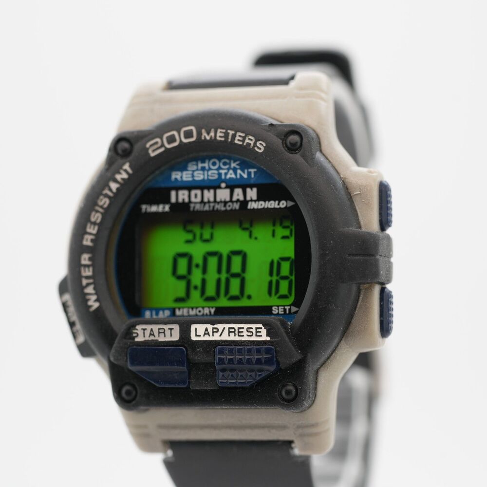 Vintage Timex Ironman Triathlon T62962 200M Shock Watch - 43mm - New Battery